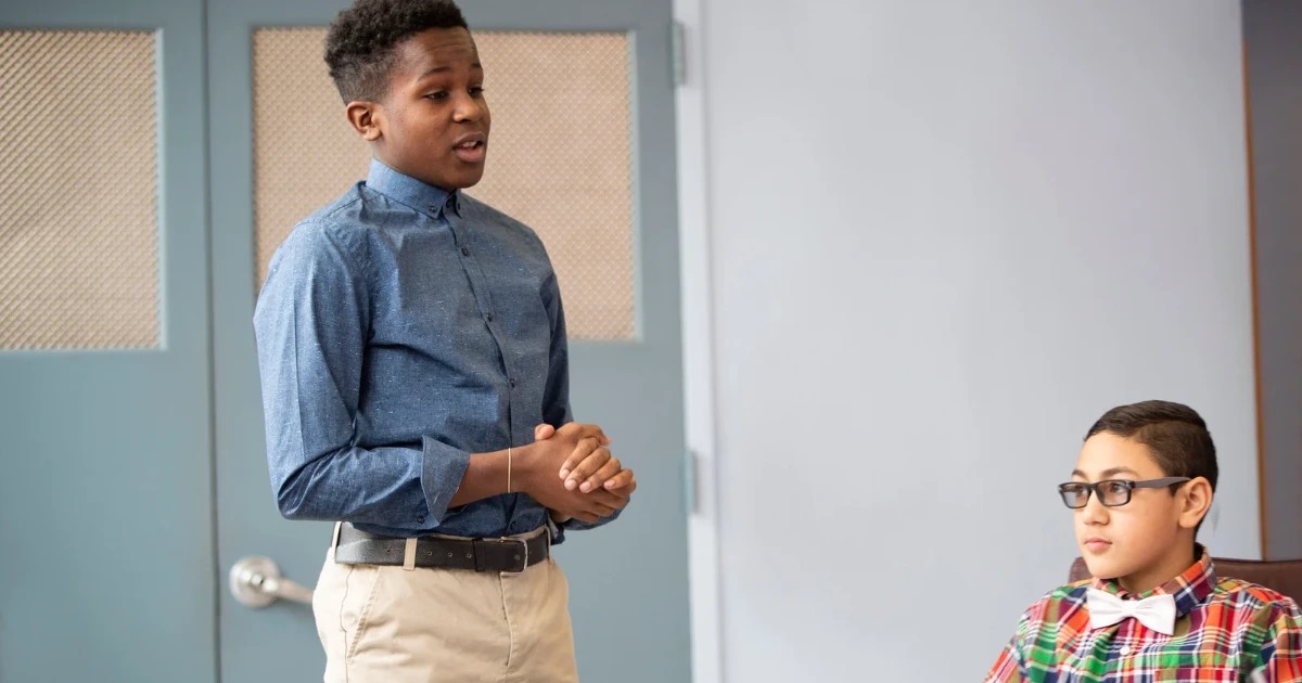 Teen demonstrates the importance of a mental health speech